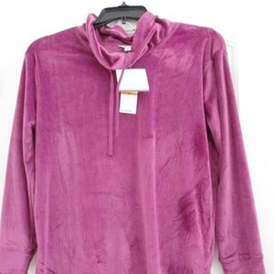 ROUDELAIN - Women's Long-sleeve Hooded Velour Pajama Set In Dark Purple - SMALL